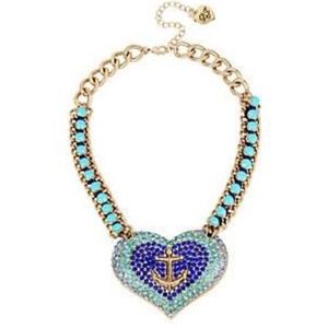 Anchor Pave Heart Necklace NWT